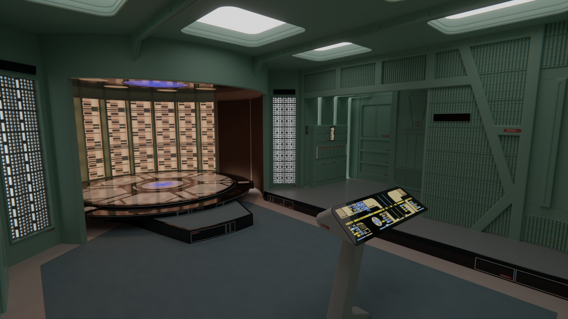 transportní místnost na USS Enterprise (NCC-1701-D)